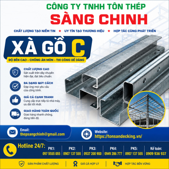 Bảng Báo Giá Xà Gồ C Tại Tôn Sàn Decking