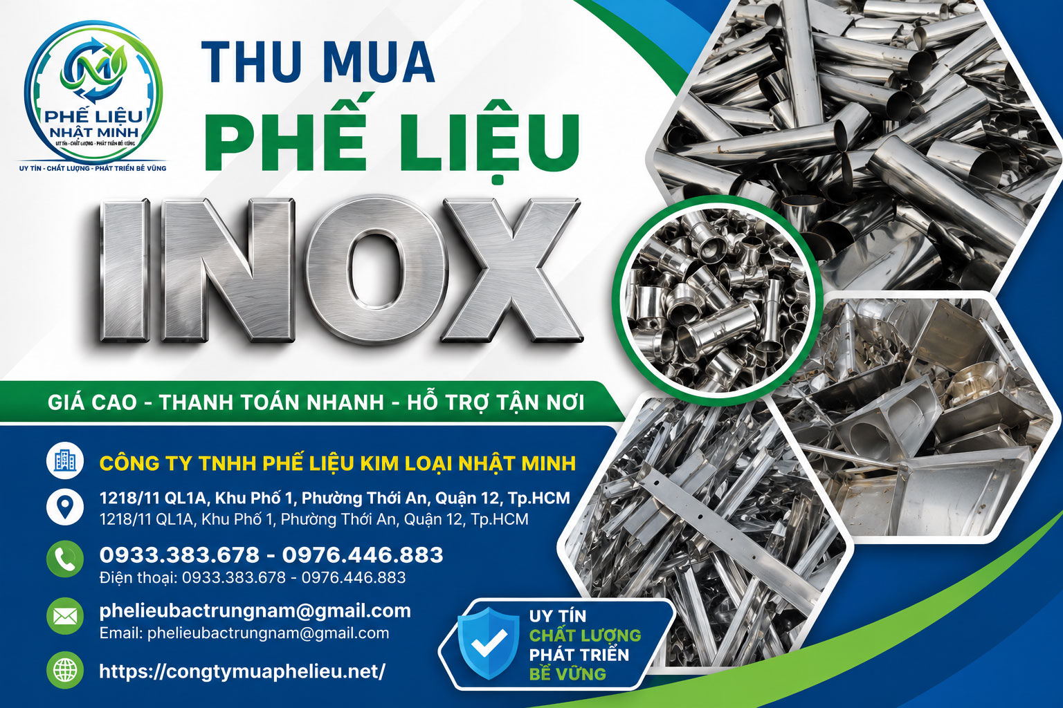 Thu mua phế liệu inox tại phế liệu Nhật Minh