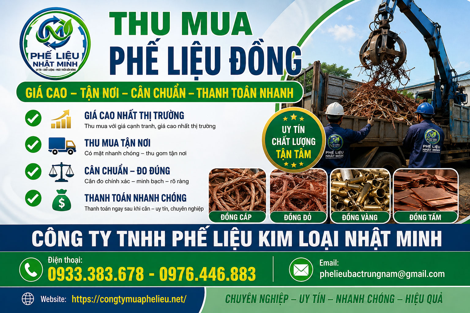 Thu mua phế liệu đồng tại phế liệu Nhật Minh