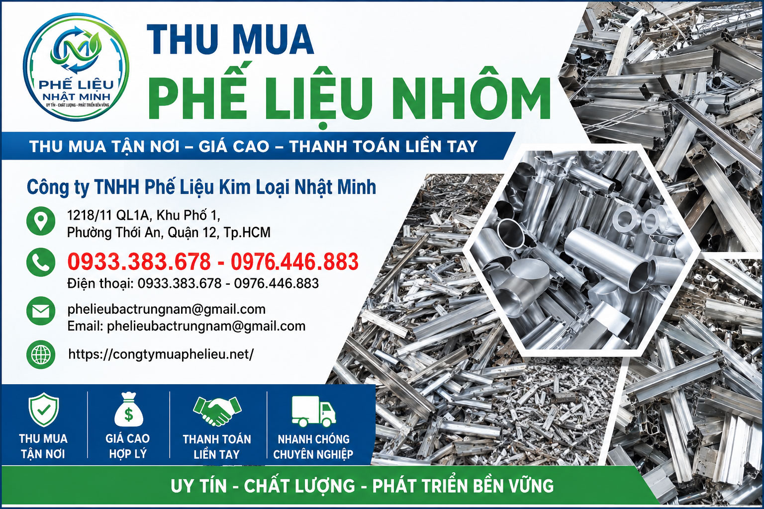 Thu mua phế liệu nhôm tại phế liệu Nhật Minh