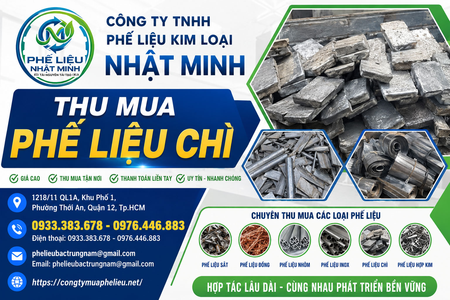 Thu mua phế liệu chì tại Phế liệu Nhật Minh