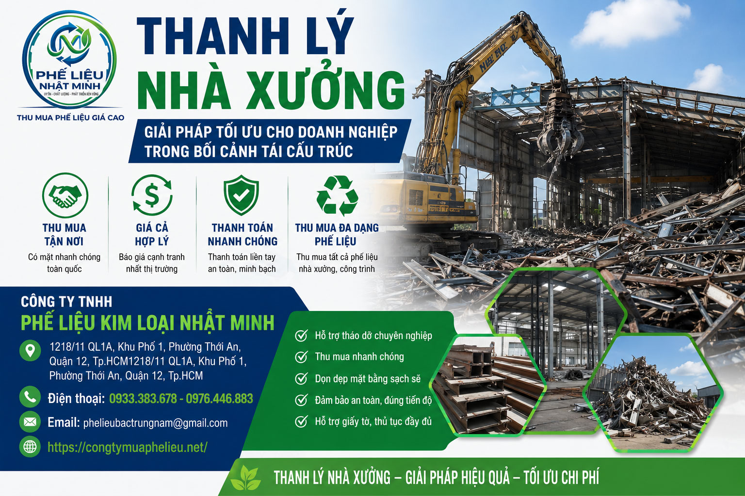 Thu mua phế liệu nhà xưởng tại phế liệu Nhật Minh