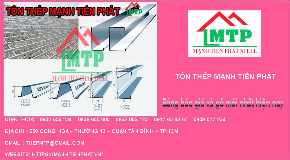 Xà gồ tại sắt thép Mạnh Tiến Phát