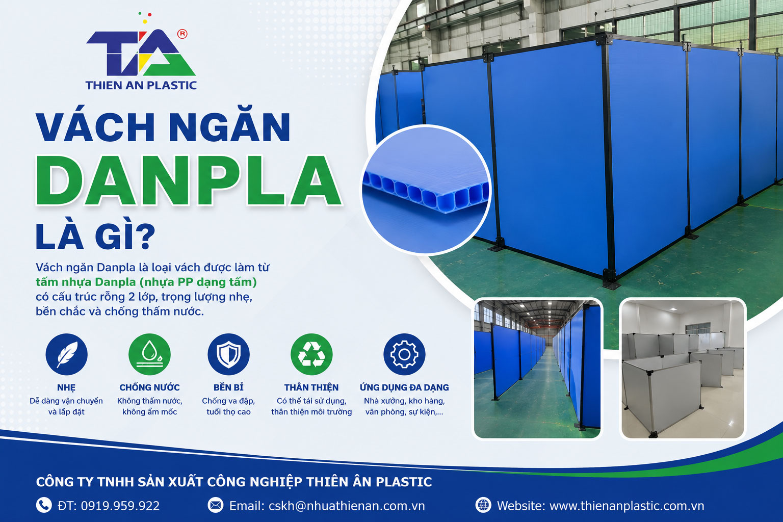 Vách ngăn Danpla tại Thiên Ân Plastic