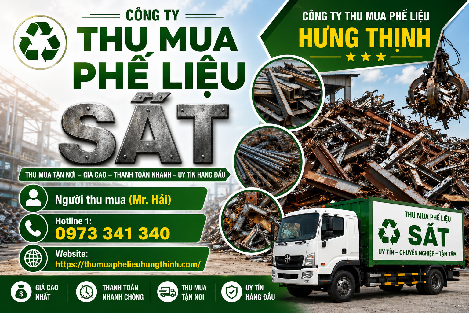 Dịch Vụ Thu Mua Phế Liệu Sắt - Phế Liệu Hưng Thịnh Uy Tín, Giá Cao