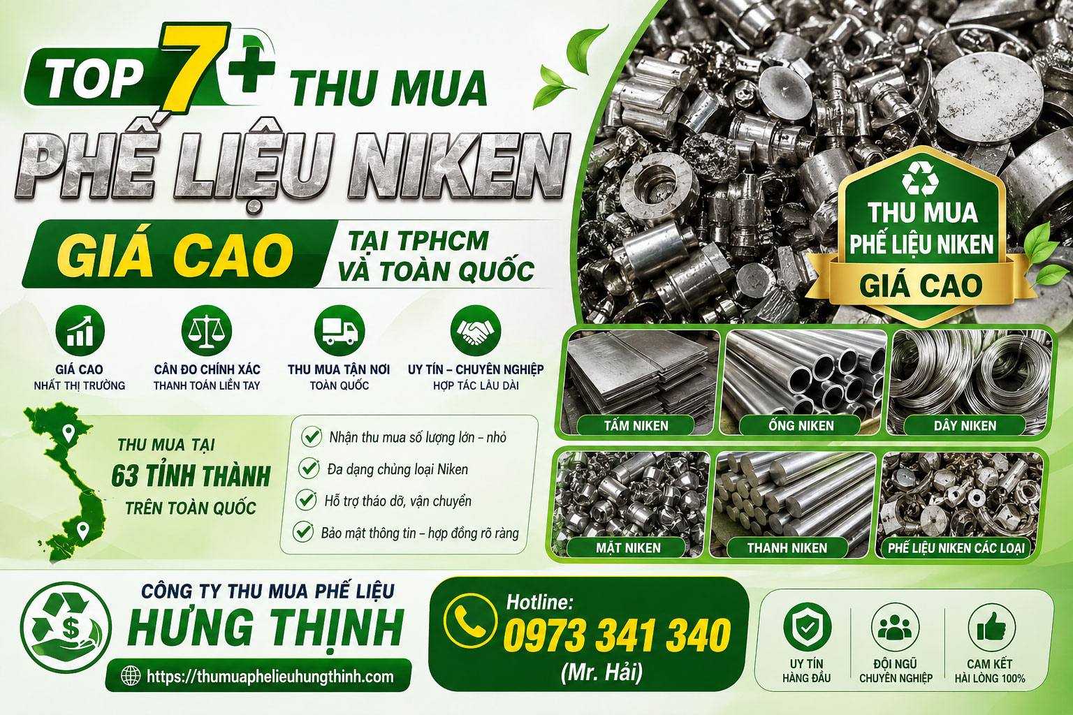 Thu mua phế liệu Niken giá cao tại Tphcm và Toàn Quốc