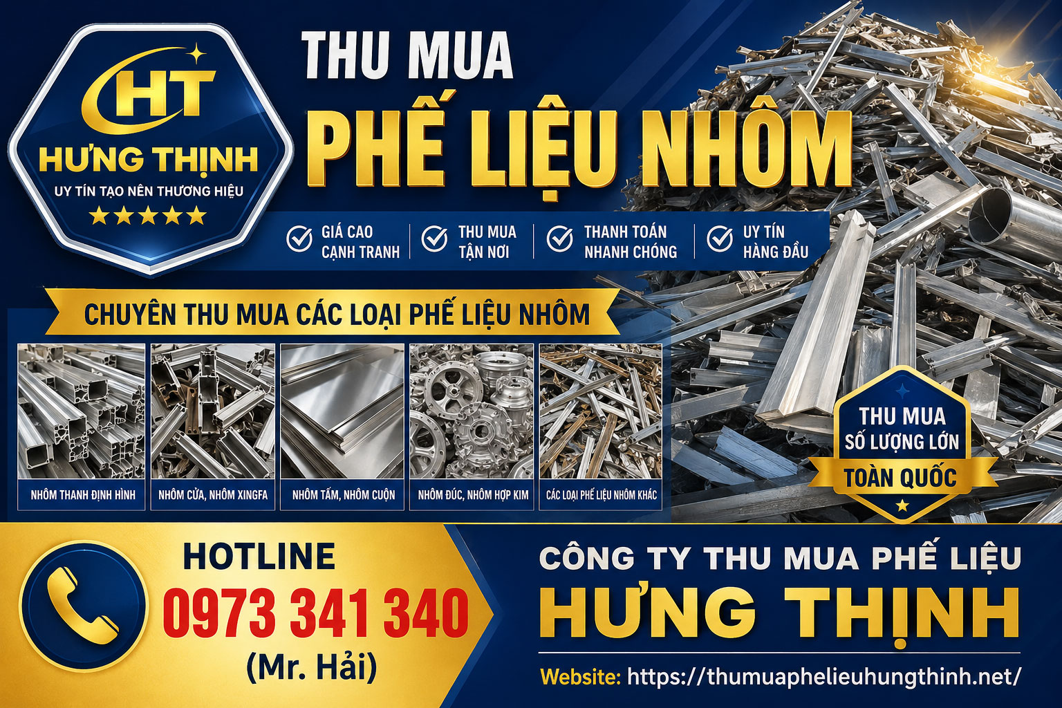 Thu mua phế liệu nhôm taị Thumuaphelieuhungthinh.net
